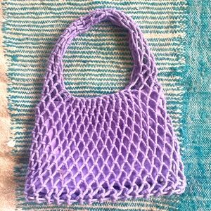 NWOT Lavender Crochet Mini Satchel
